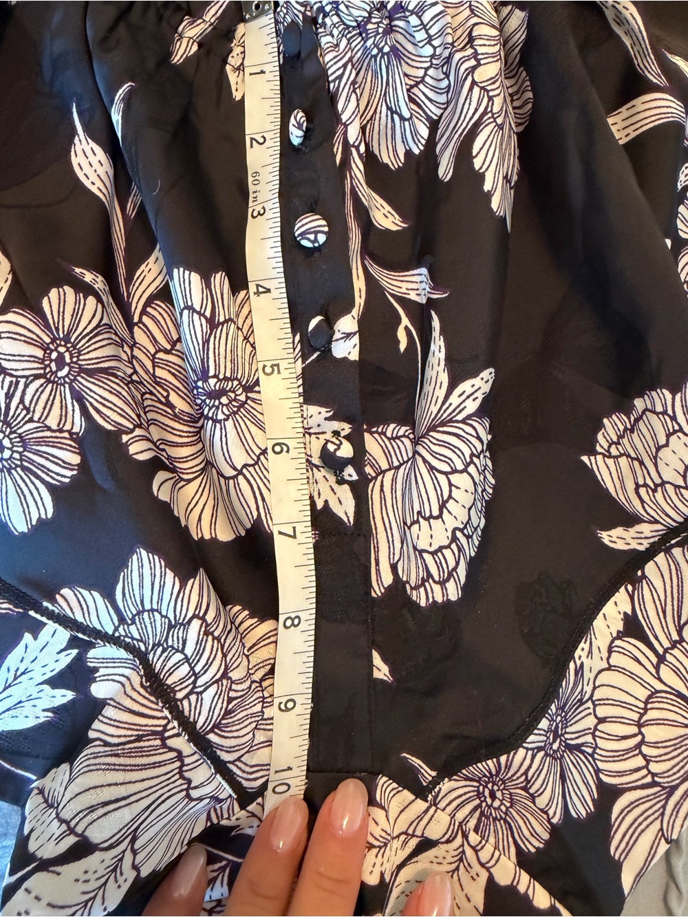 New! Free People Beauty Sleep Floral Satin PJ Set - Black & Lilac. Size Med. - Picture 9 of 9
